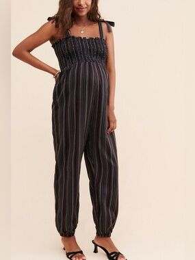 Hatch Maternity Jojo Jumpsuit 100% Cotton Size 1 Small/Medium Pregnancy Baby